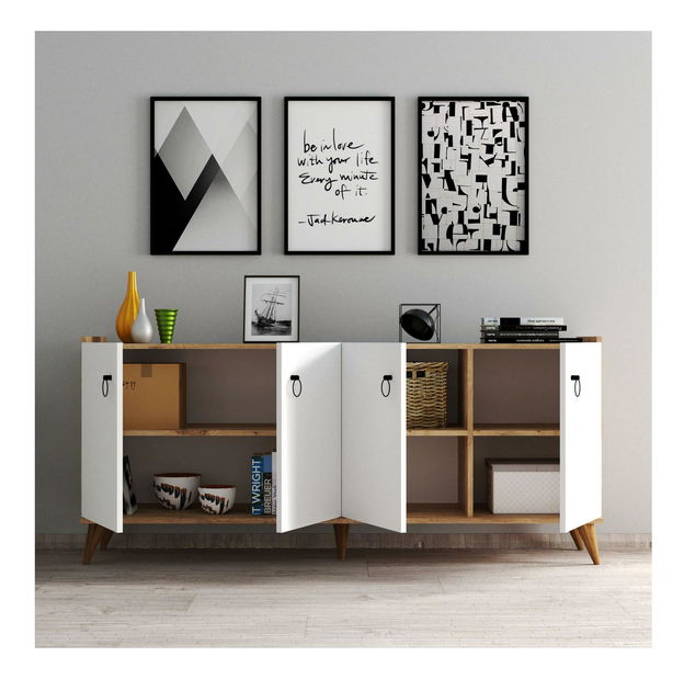 Skrinka Lesetu 1 (biela + borovica atlantická) 