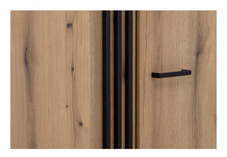 Policová skriňa Neo NE7 (dub evoke + čierna matná)