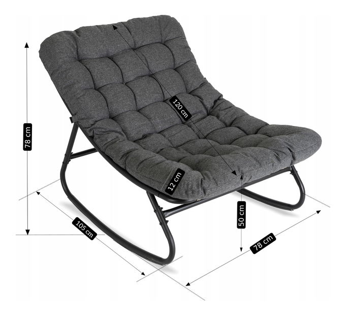 Hojdacie kreslo Aures (sivá) 