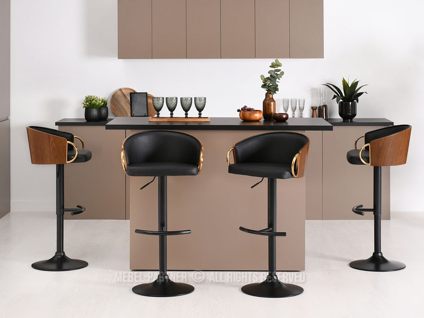 Stolica Elviria H (tamni orah + crna)