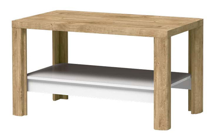 Dohányzóasztal Livia 13 (ribbeck tölgy + fényes fehér)