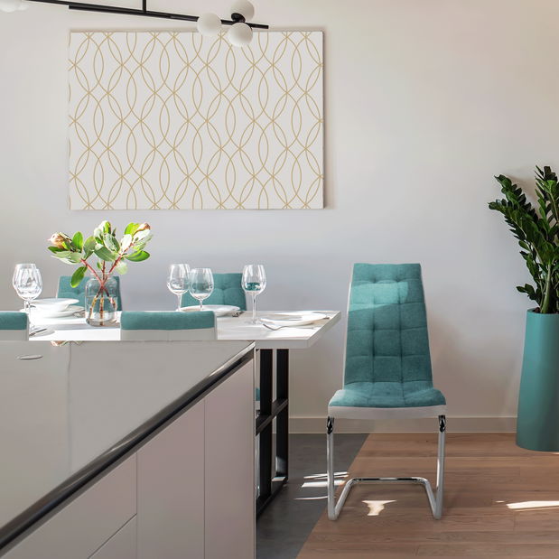 Scaun de sufragerie Santa new (mentol + gri)