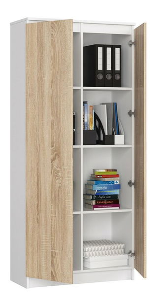 Polcos szekrény Rainer II (fehér + szonoma tölgy)