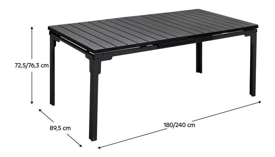 Kerti asztal Mutuamente (fekete) (8-10 fő részére)