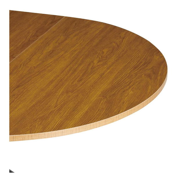 Masă de sufragerie extensibilă Amero (stejar deschis + negru) (pentru 4-6 persoane)