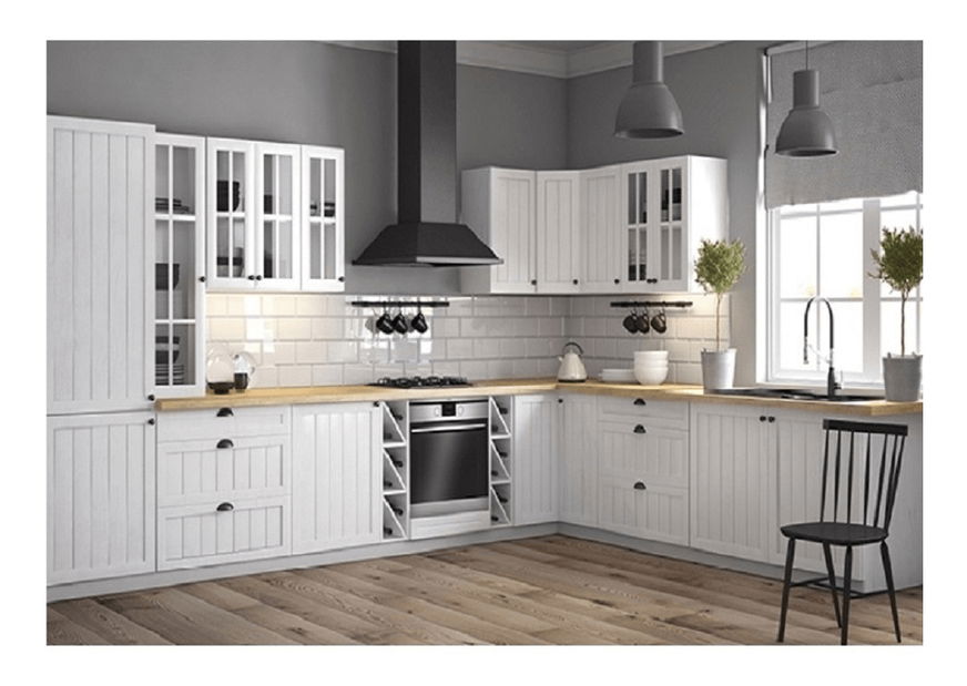 Potravinová kuchynská skrinka D60P Provense (biela + sosna andersen)