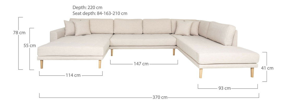 U alakú sarokkanapé szett (B) Lvaveriaora U (homokszínű)