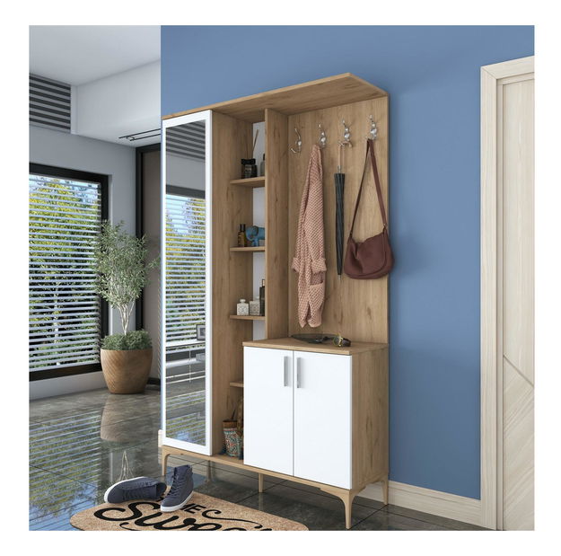 Predsieň Emily 9 (so zrkadlom) (orech + biela)