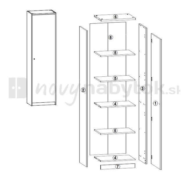 Skriňa BRW Lendi REG1D/53