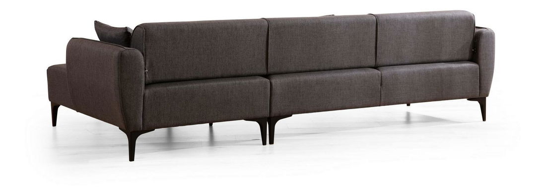 Rohová sedačka Belasemma (P) (tmavosivá + čierna)