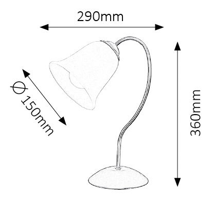 Stolová lampa Fabiola 7257 (matná čierna + opálové sklo)