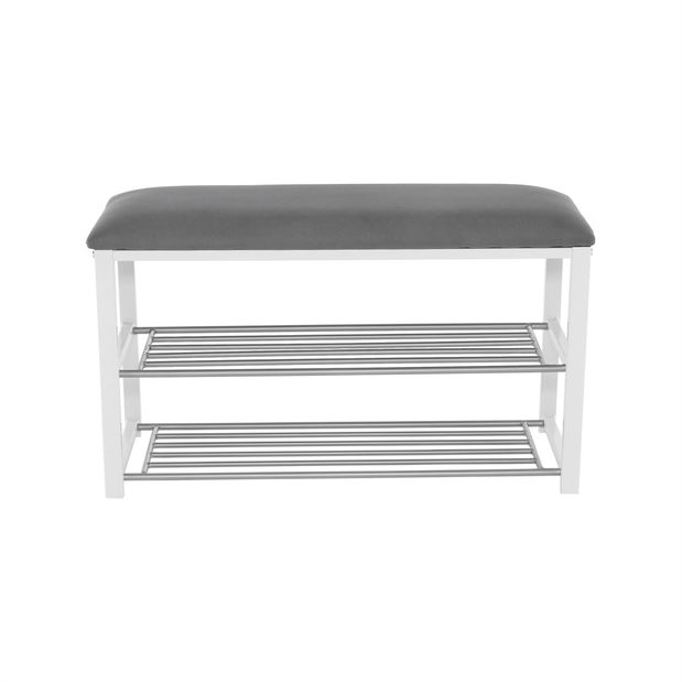 Ormarić za obuću Lelakimusla New (bijela + siva + krom) 