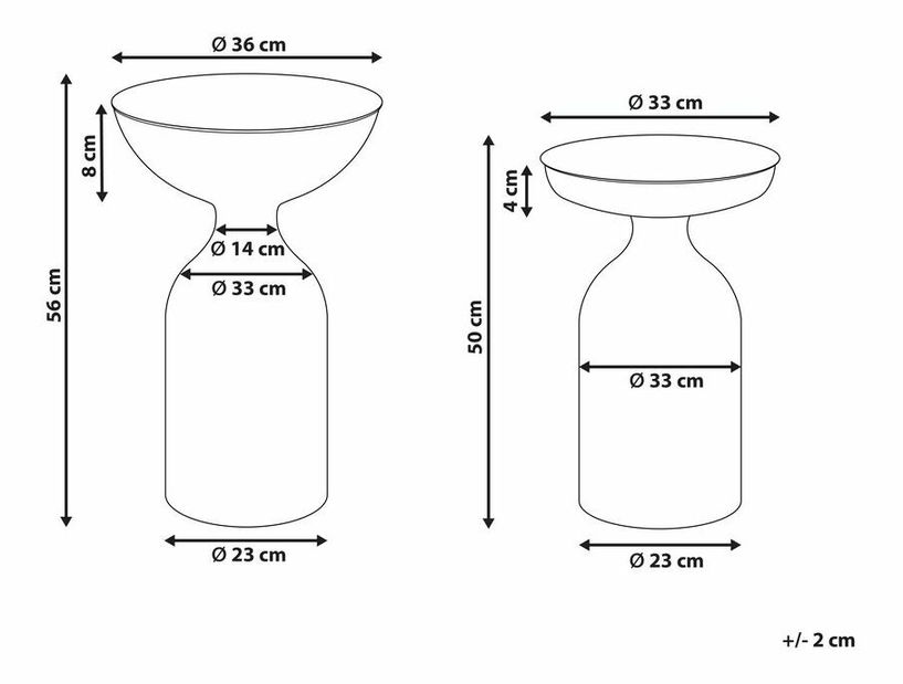 Set 2 ks príručných stolíkov Costa (zelená)