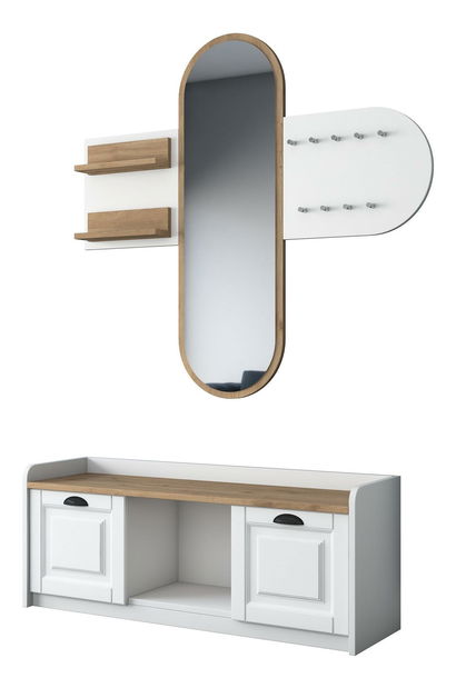 Mobilier hol Vosiku 3 (alb + nuc)