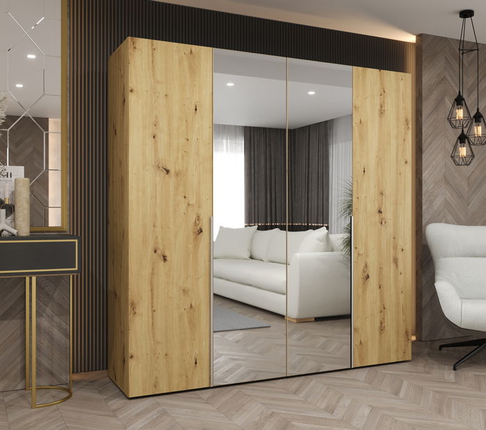 Ruhásszekrény 200 cm Alice 2 (artisan tölgy + kasmír)