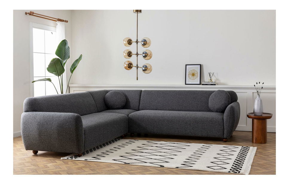 Kutna garnitura Edoletta 2 (tamnosiva)