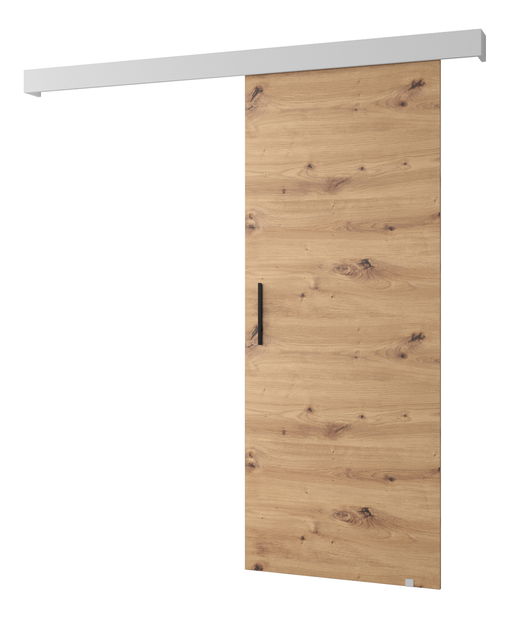 Uși culisante 90 cm Sharlene I (stejar artisan + alb + negru)