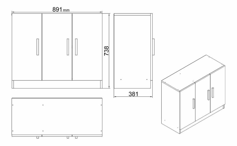 Set pentru birou Vincent 14 (Stejar + Negru)