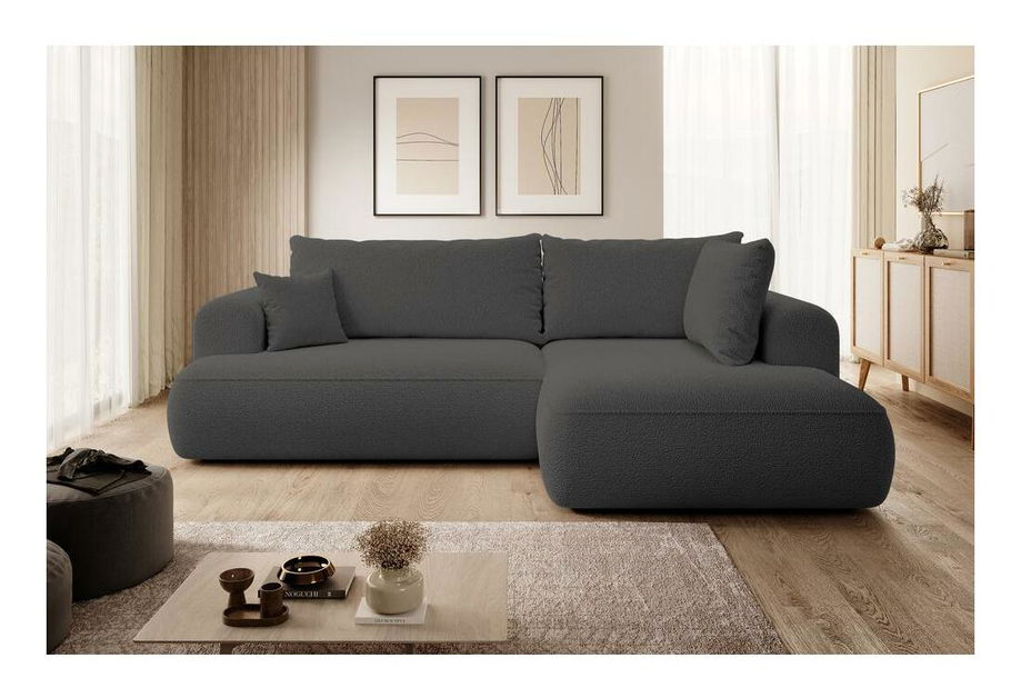 Sarokkanapé Olivo II (J) (sötétszürke + fekete)