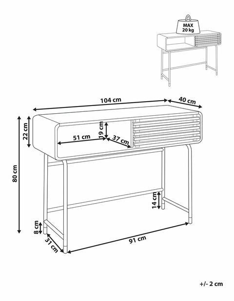 Konzolni stolić Riff (bijela)