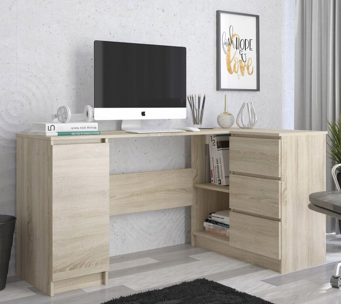 Kutni PC stol Nyper (hrast sonoma)