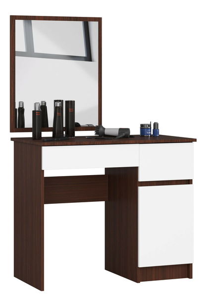 Toaletný stolík Pritha (wenge + biela)