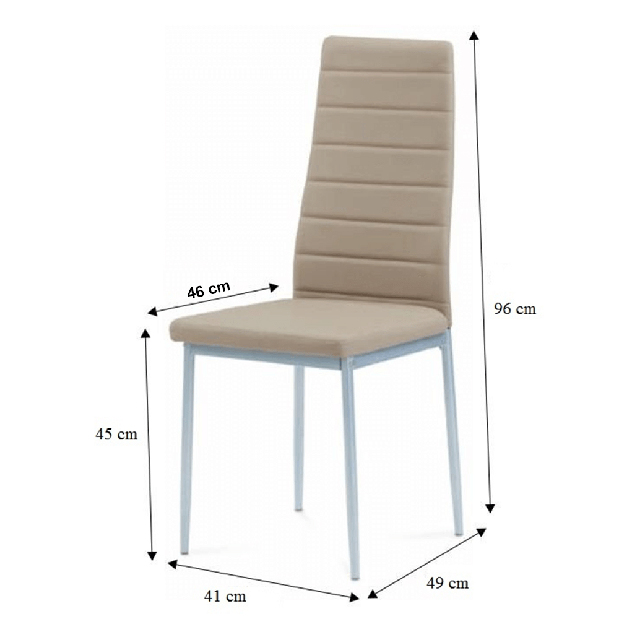 Étkezőszék szett (4 db.) Collort nova (bézs öko-bőr) *kiárusítás