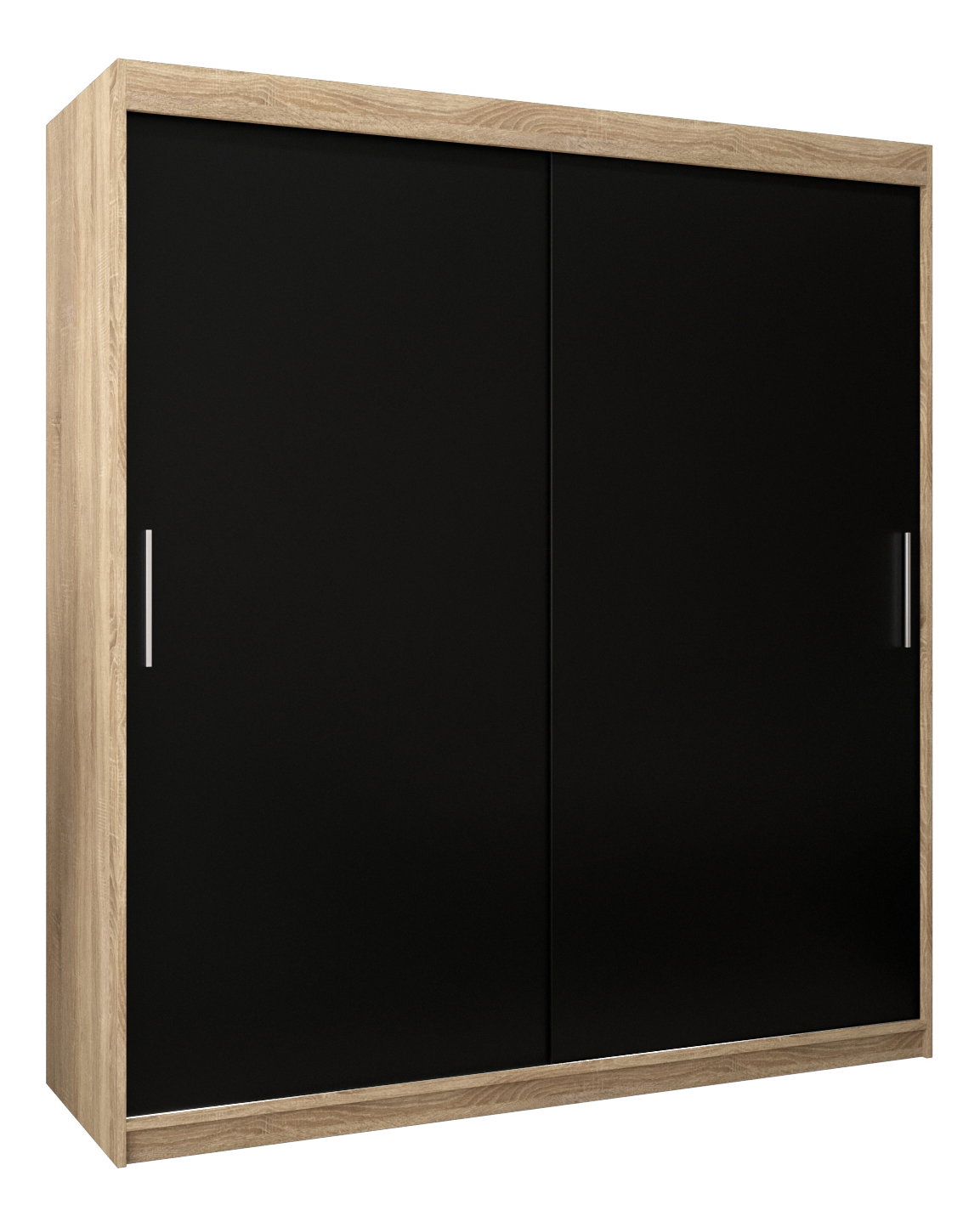 Ruhásszekrény 180 cm Toki (sonoma tölgy + matt fekete)