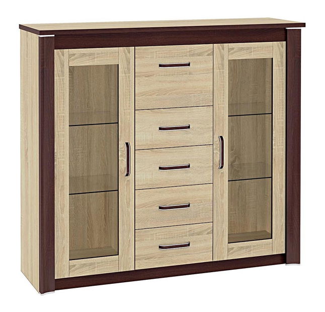 Vitrína Oliwier 08/S sonoma svetlá