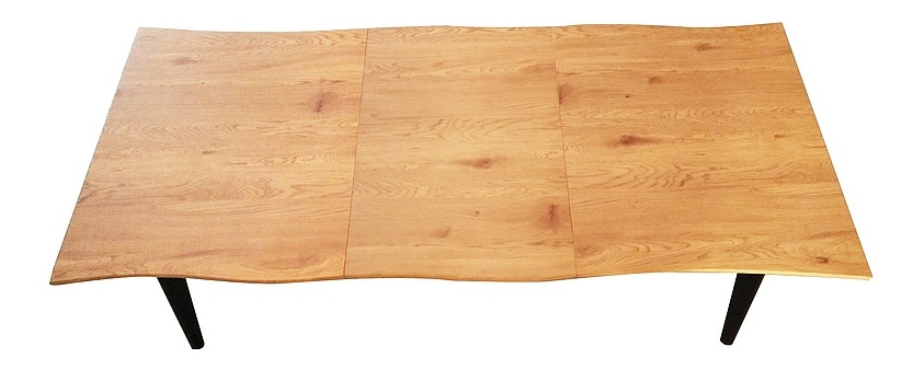 Masă de sufragerie extensibilă 120-180 cm Faustina (stejar + negru) (pentru 4 până la 8 persoane)