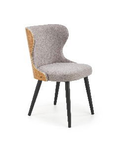 Scaun de sufragerie Kosira (gri + stejar natural + negru)