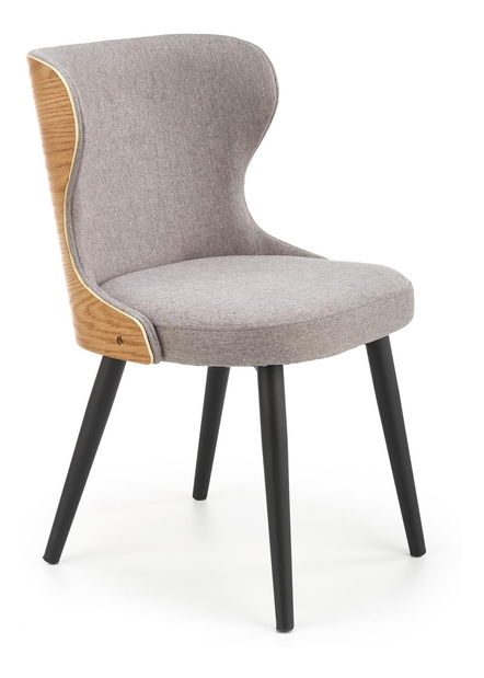 Jedálenská stolička Kosira (sivá + dub prírodný + čierna)