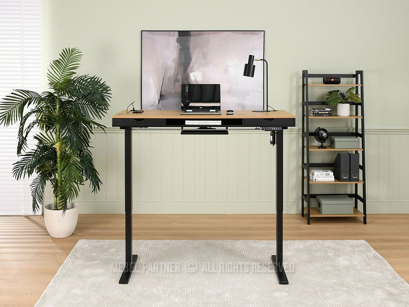 Masă PC Osto 140 (stejar negru + alb)