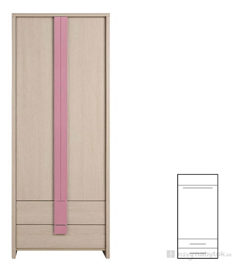 Šatníková skriňa BRW Caps SZF2D2S