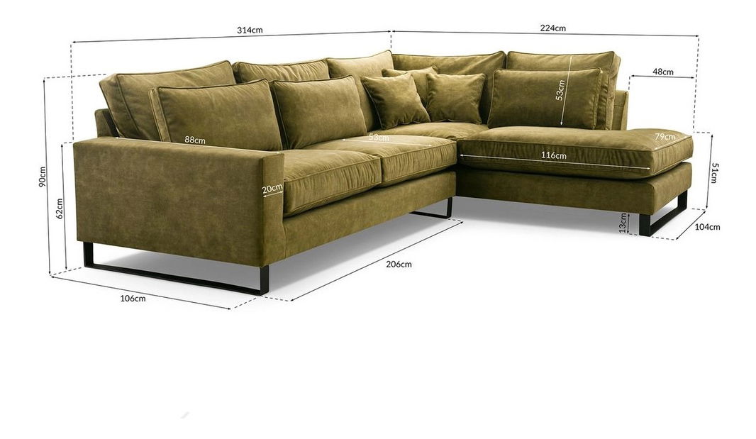 Rohová sedačka Callaro (žltá) (P)