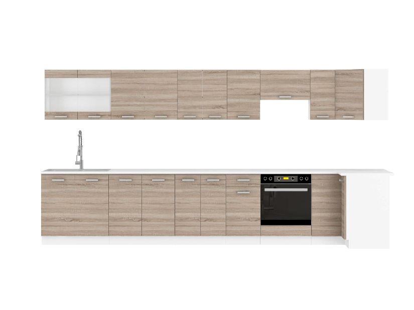 Dulap superior de bucătărie, de colț Domton 58 x 58 GN 60 1F (Alb + Stejar sonoma truflă)