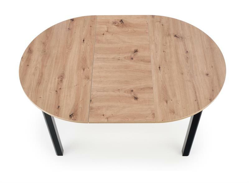 Blagovaonski stol na razvlačenje 102-142 cm Ralllon (crna) (za 4 do 6 osoba)