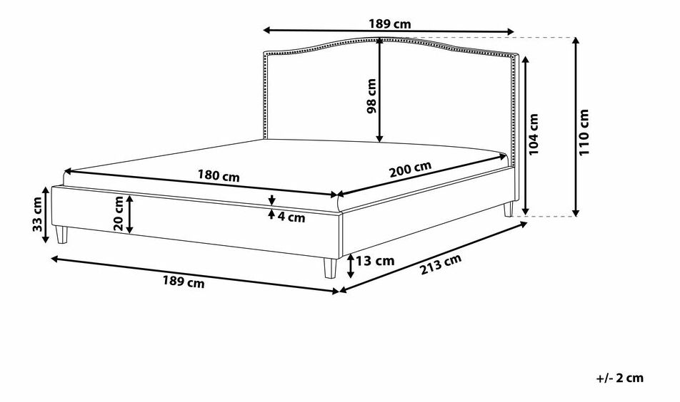 Franciaágy 180 cm MONTHY (ágyráccsal) (bézs)