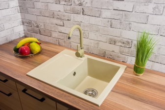 Chiuvetă de bucătărie Dalgam (bej) (fără orificiu pentru baterie) (S) *vânzare stoc