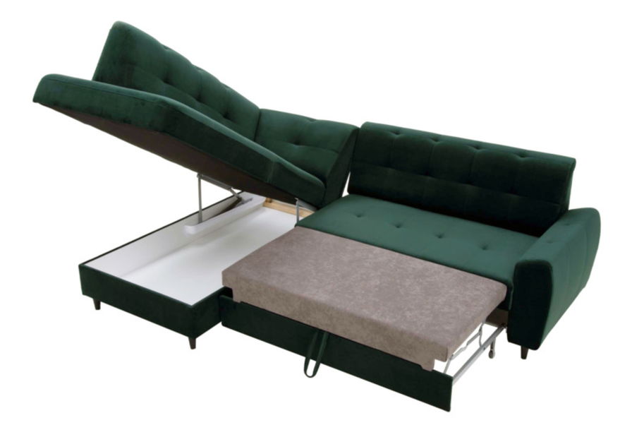 Sarokkanapé Asana (sötétzöld) (B)