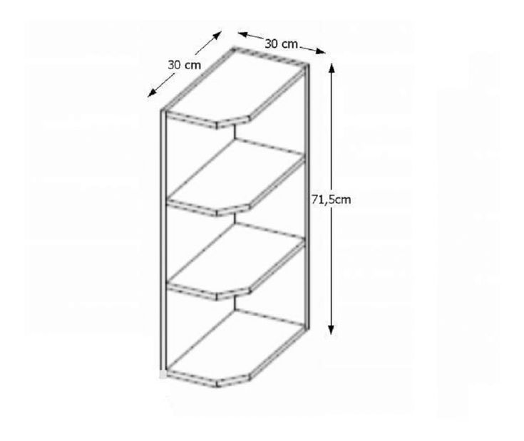 Felső konyhai polc Pleitton 30 G ZAK 72