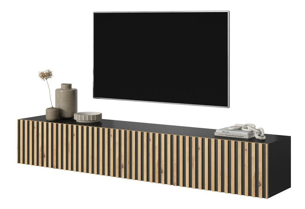 Masă TV Tenessie 175 (negru + stejar artisan)