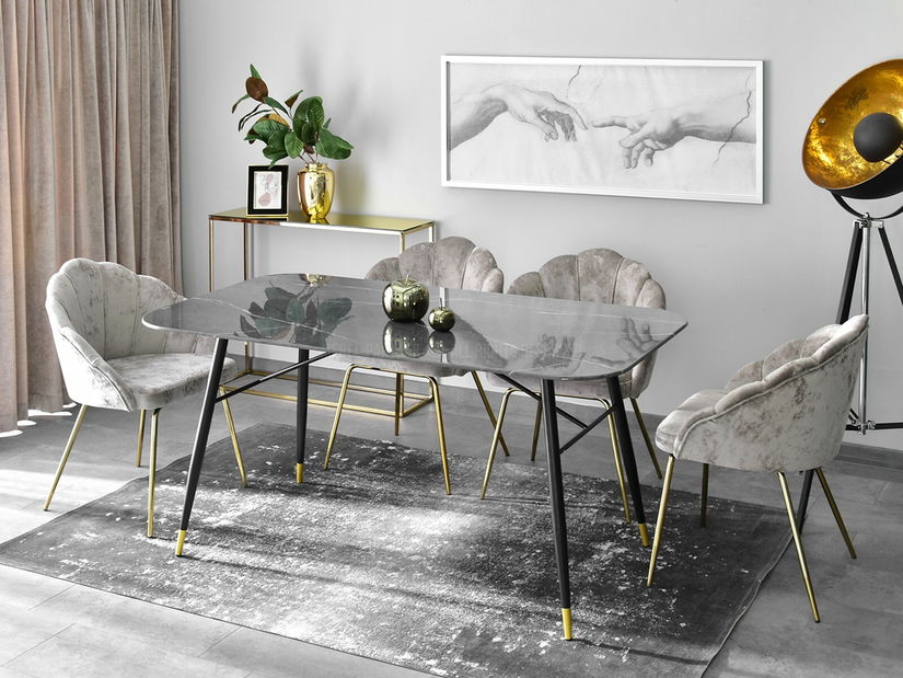 Jedálenský stôl Barno (sivá + čierna)