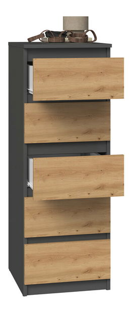 Komoda Musecalo 5 (antracit + dub artisan)