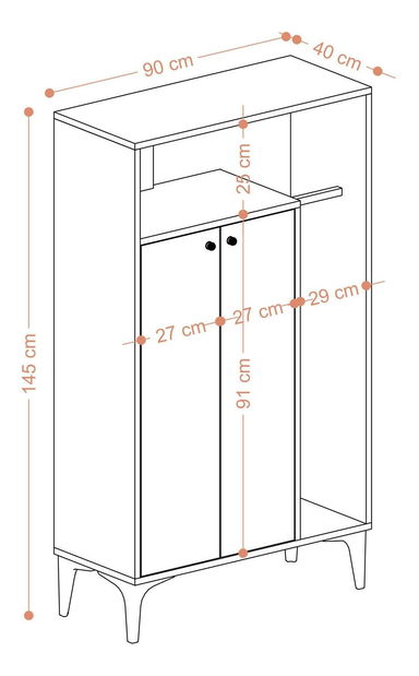 Botník (skrinka na topánky) Aliex 1 (orech)