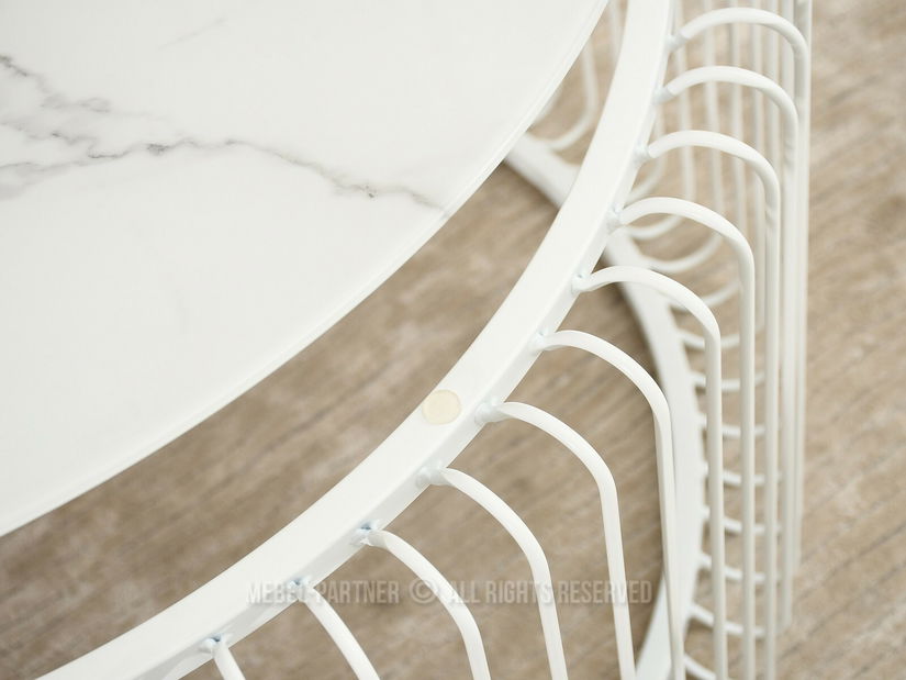 Stolić za kavu Nando (mramor + bijela)