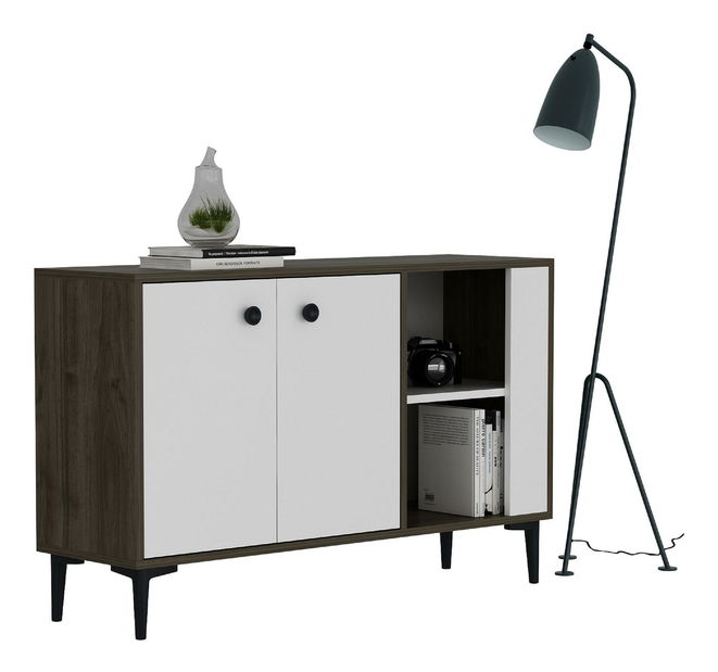 Konzolový stolík Samove 2 (orech + biela) 