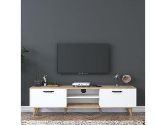 TV asztal/szekrény Vokata 6 (fehér + dió) 
