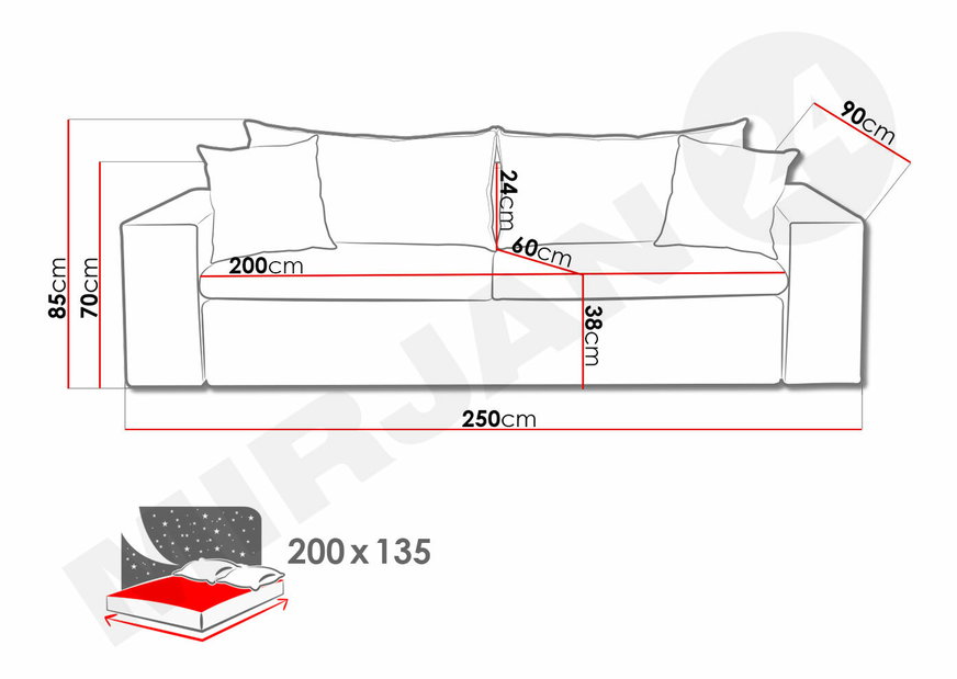 Pohovka Riso (hnedá) *bazár