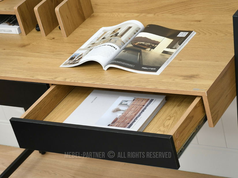 PC stol Rigielo (crni hrast + crna)